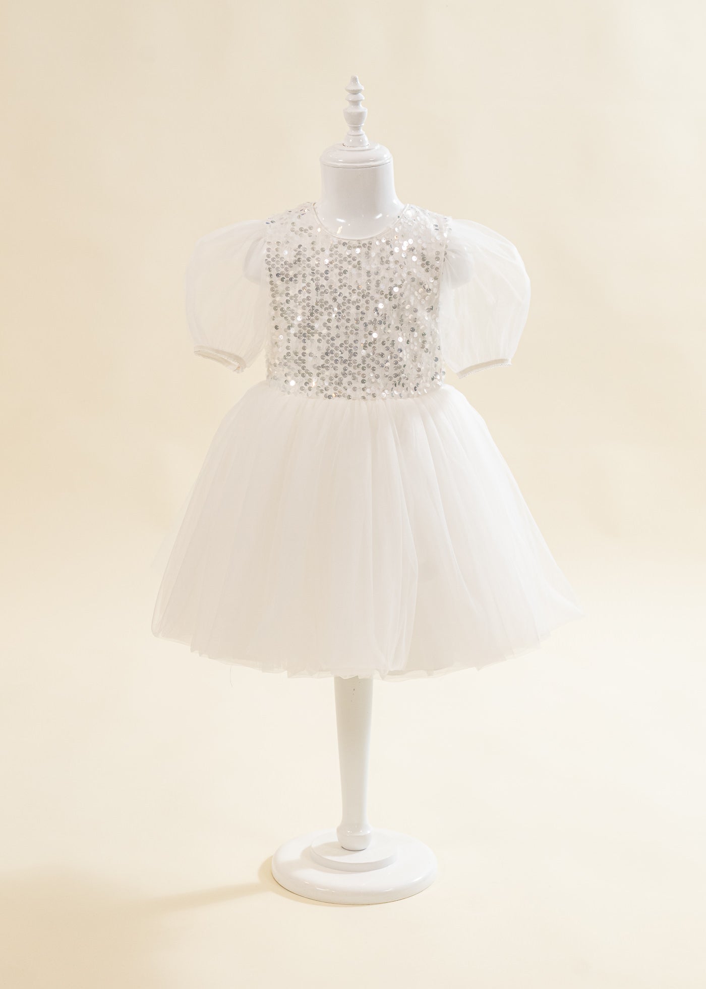 Rochita Fulg De Nea Cu Paiete Argintii Pe Bust AnneBebe