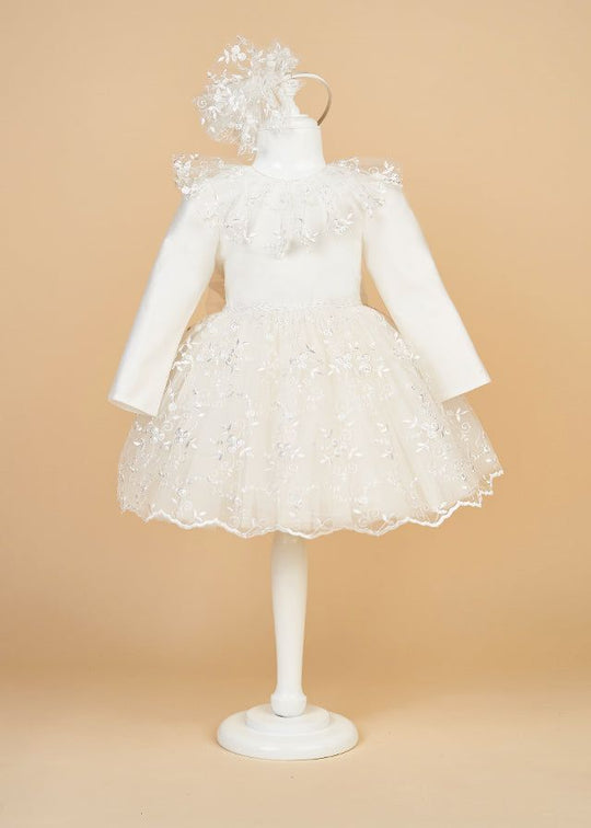 AnneBebe Girls Elegant Long Sleeve Cotton Dress