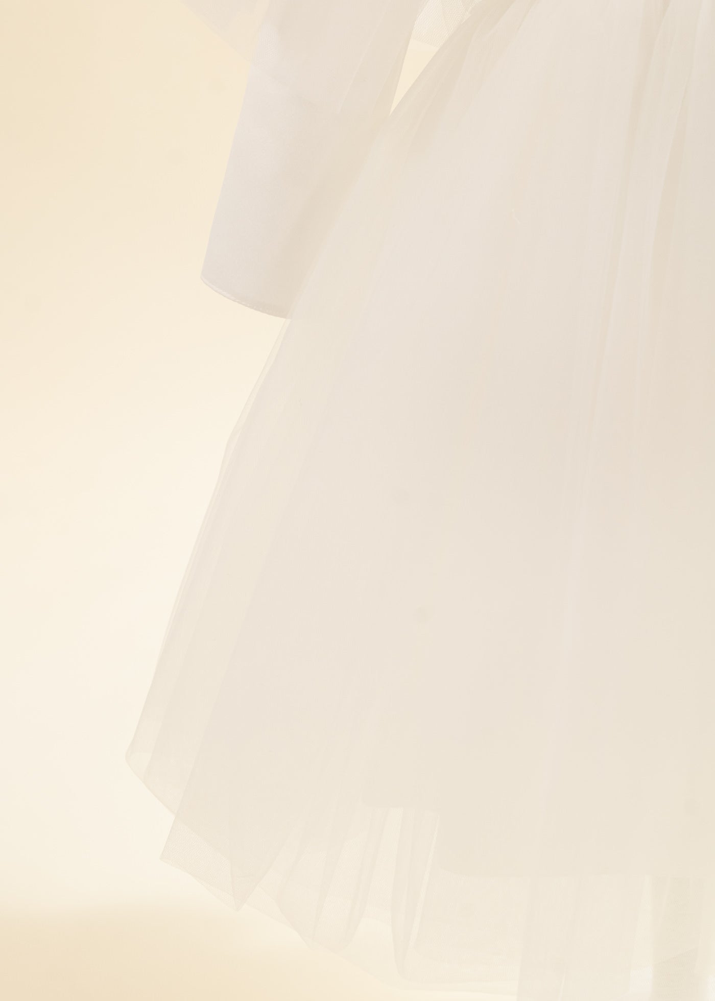 Rochita Crem Volan La Maneca Si Strasuri Argintii AnneBebe