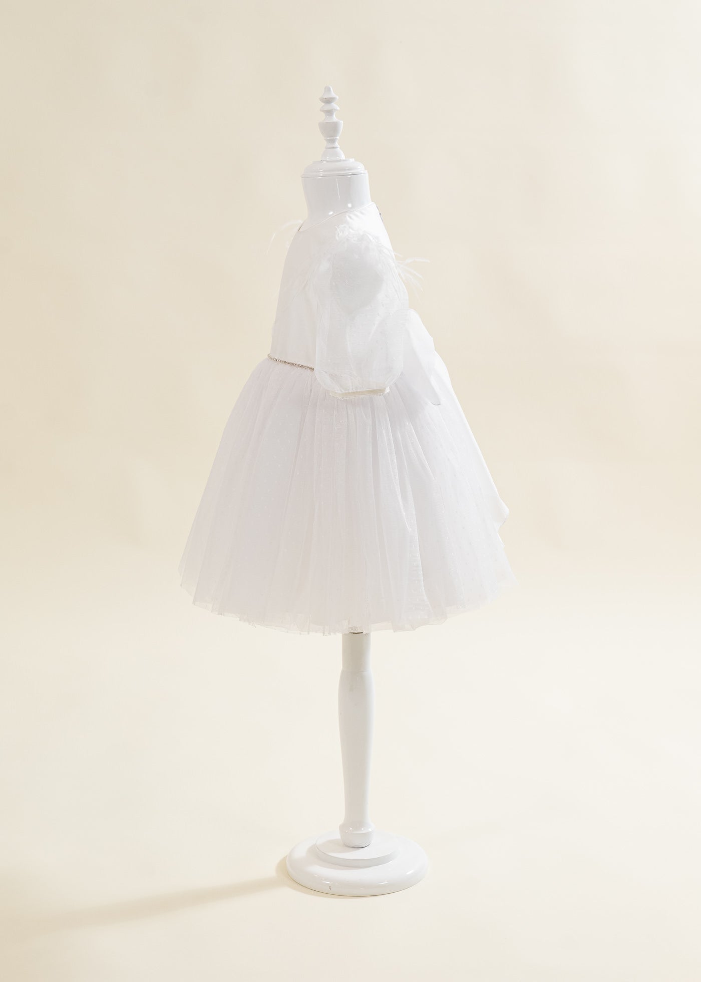 Rochita Fulg De Nea Alba Cu Picouri Si Fulgi La Umar AnneBebe