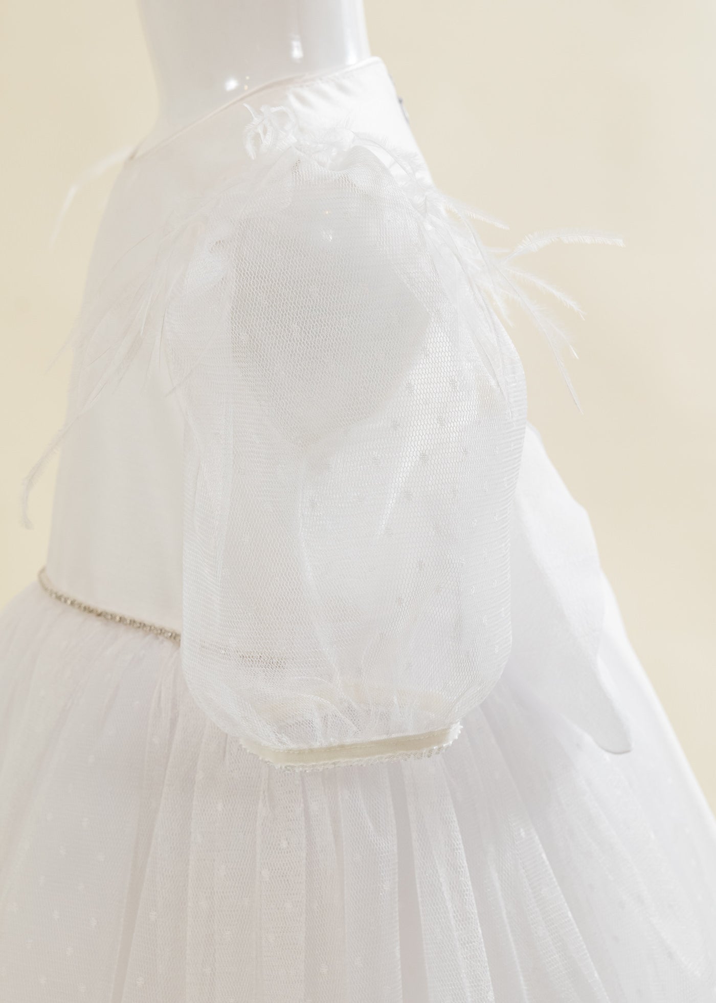 Rochita Fulg De Nea Alba Cu Picouri Si Fulgi La Umar AnneBebe