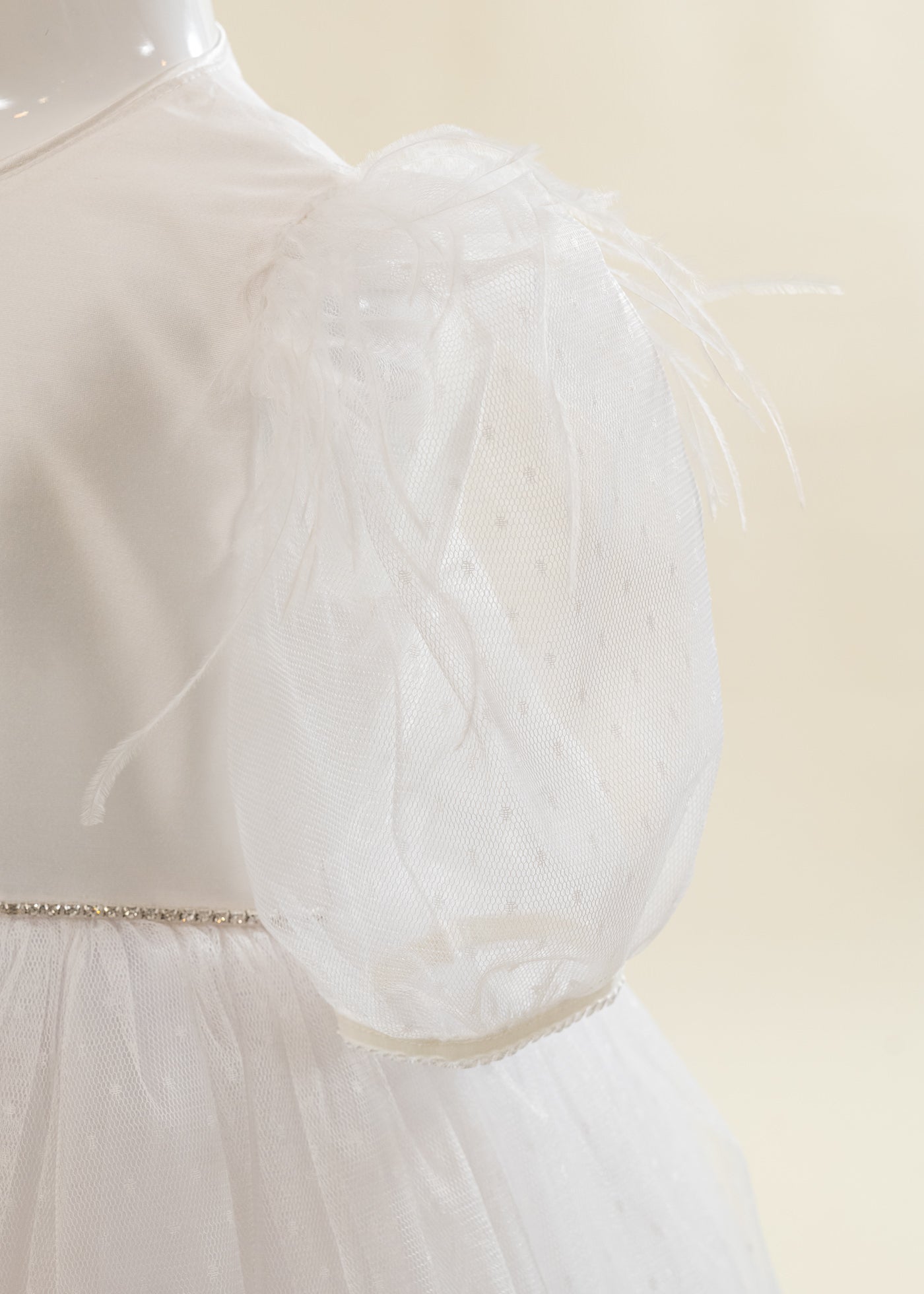 Rochita Fulg De Nea Alba Cu Picouri Si Fulgi La Umar AnneBebe