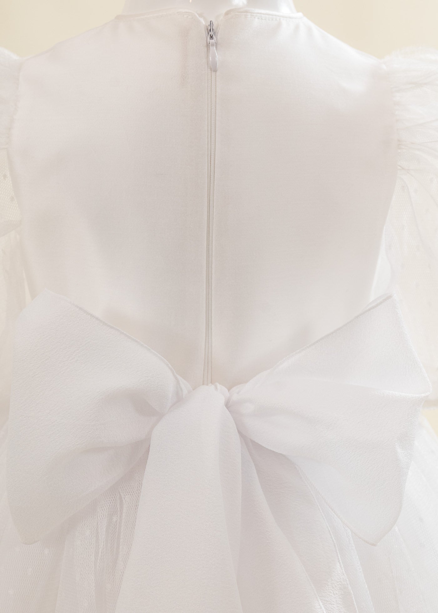 Rochita Fulg De Nea Alba Cu Picouri Si Fulgi La Umar AnneBebe