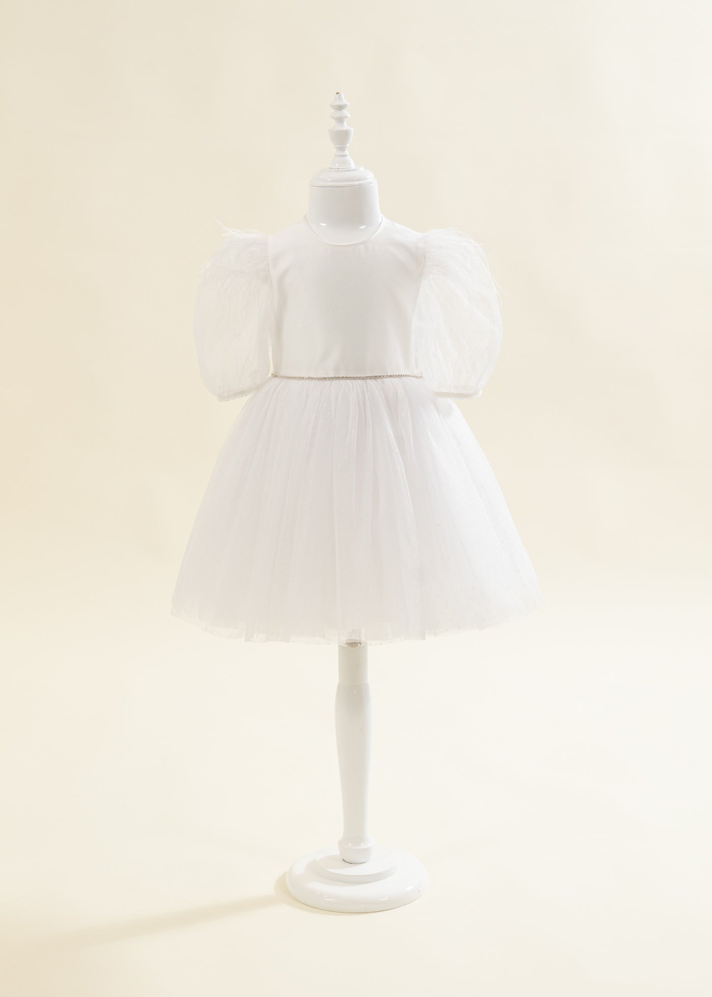 Rochita Fulg De Nea Alba Cu Picouri Si Fulgi La Umar AnneBebe