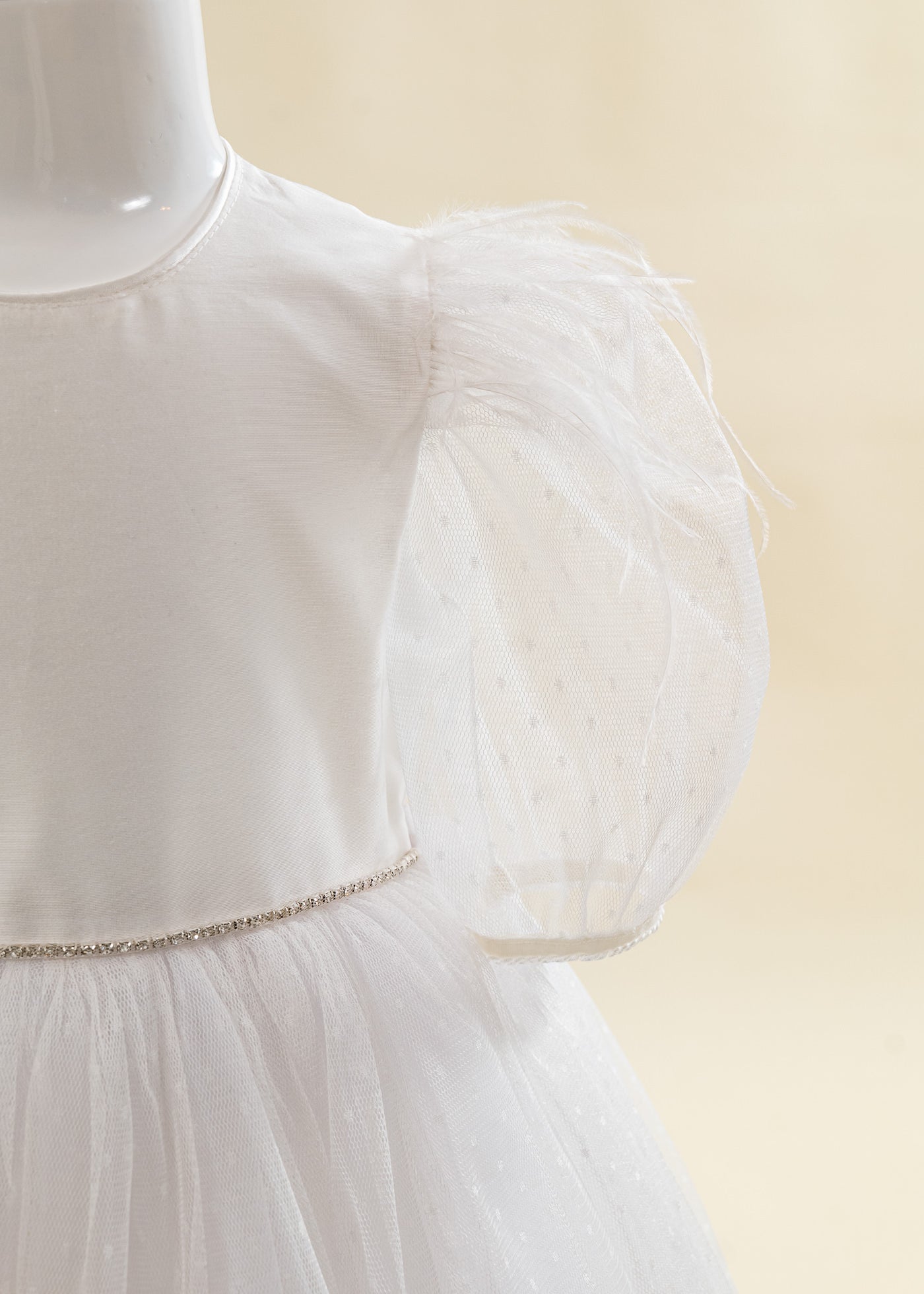 Rochita Fulg De Nea Alba Cu Picouri Si Fulgi La Umar AnneBebe