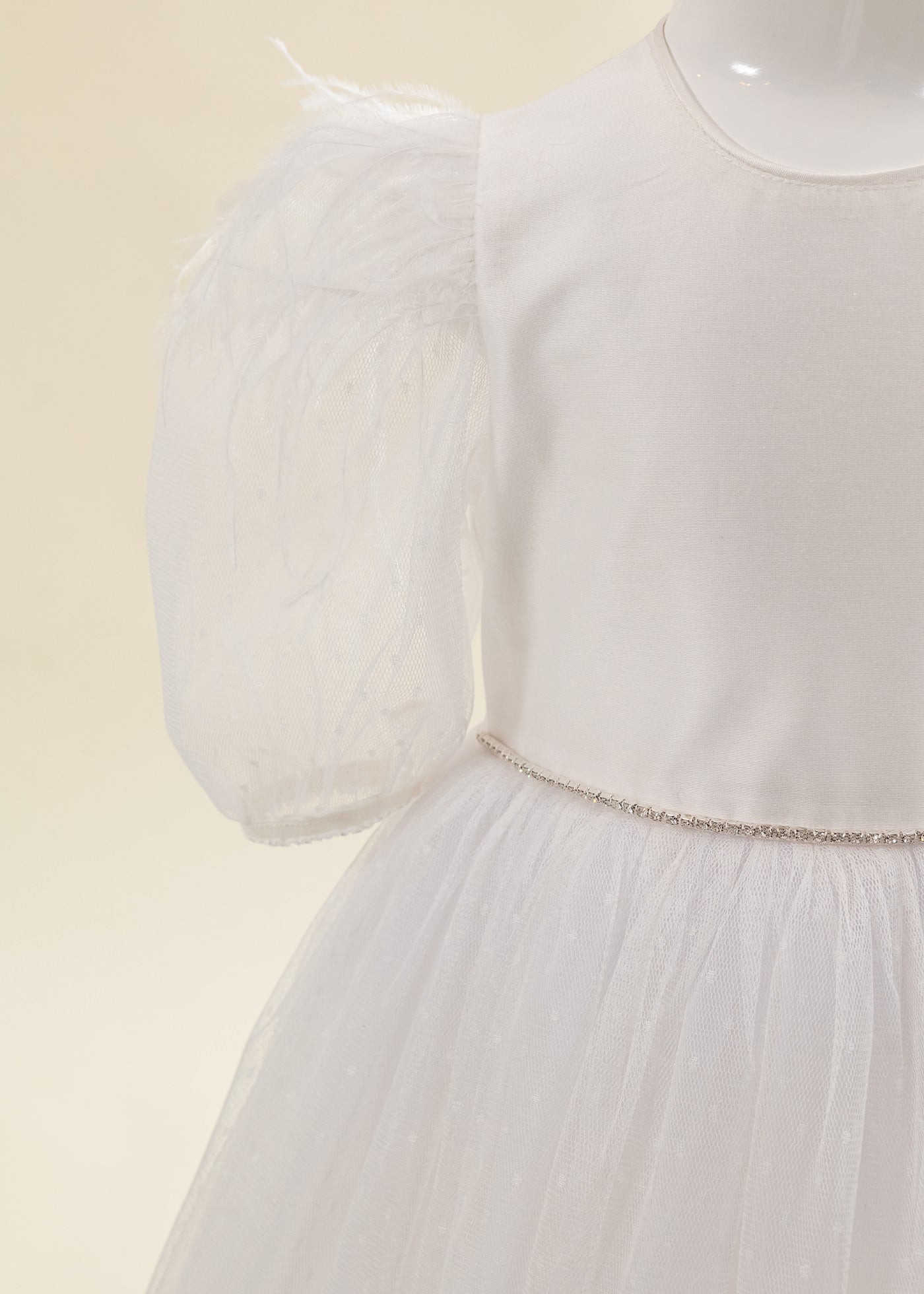 Rochita Fulg De Nea Alba Cu Picouri Si Fulgi La Umar AnneBebe