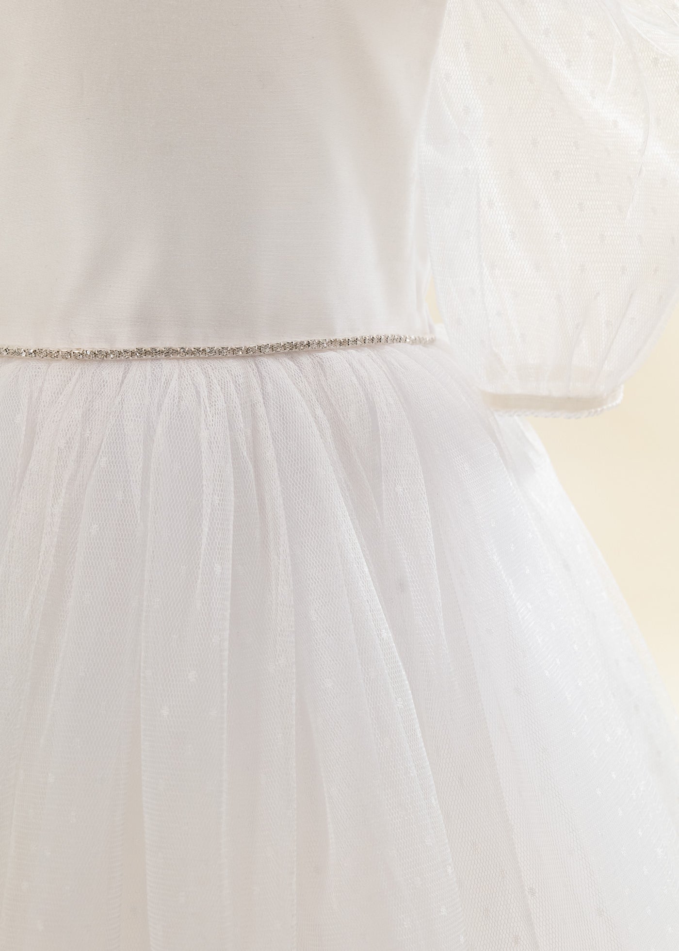 Rochita Fulg De Nea Alba Cu Picouri Si Fulgi La Umar AnneBebe