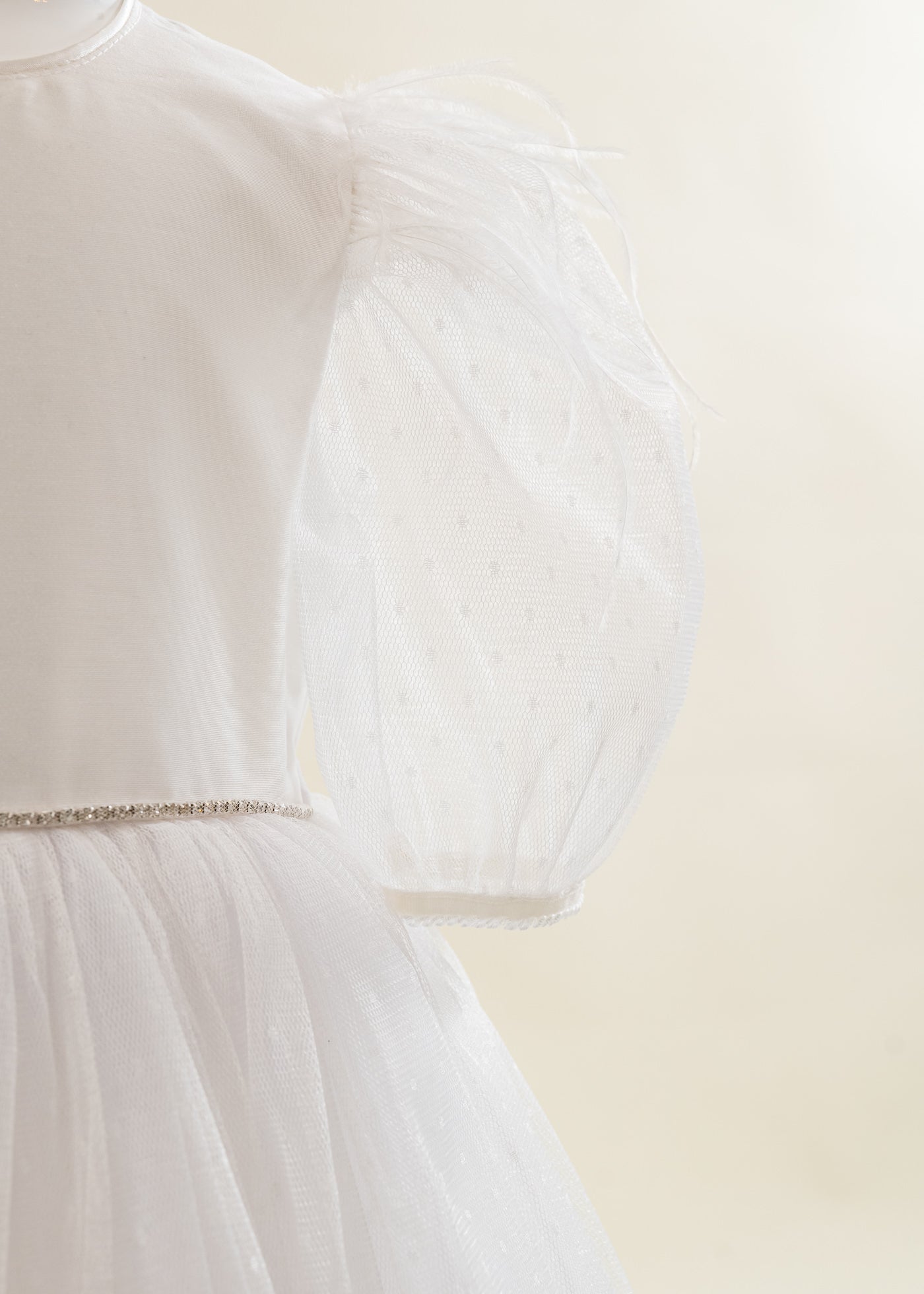 Rochita Fulg De Nea Alba Cu Picouri Si Fulgi La Umar AnneBebe