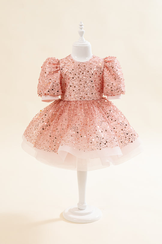 Rochita Tull Roz Cu Paiete Roz AnneBebe