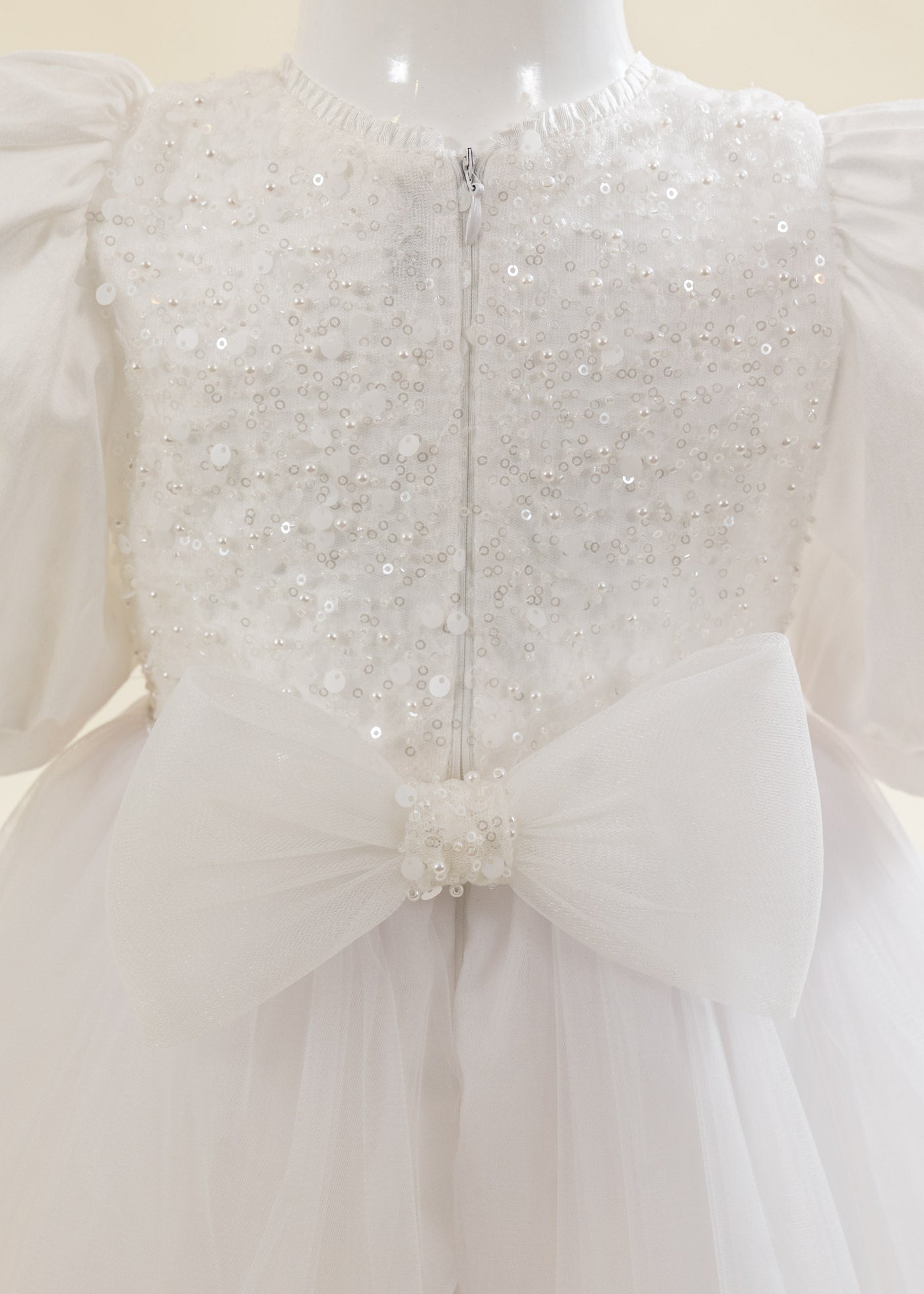 Rochita Alba Bust Paiete Fusta Tull AnneBebe