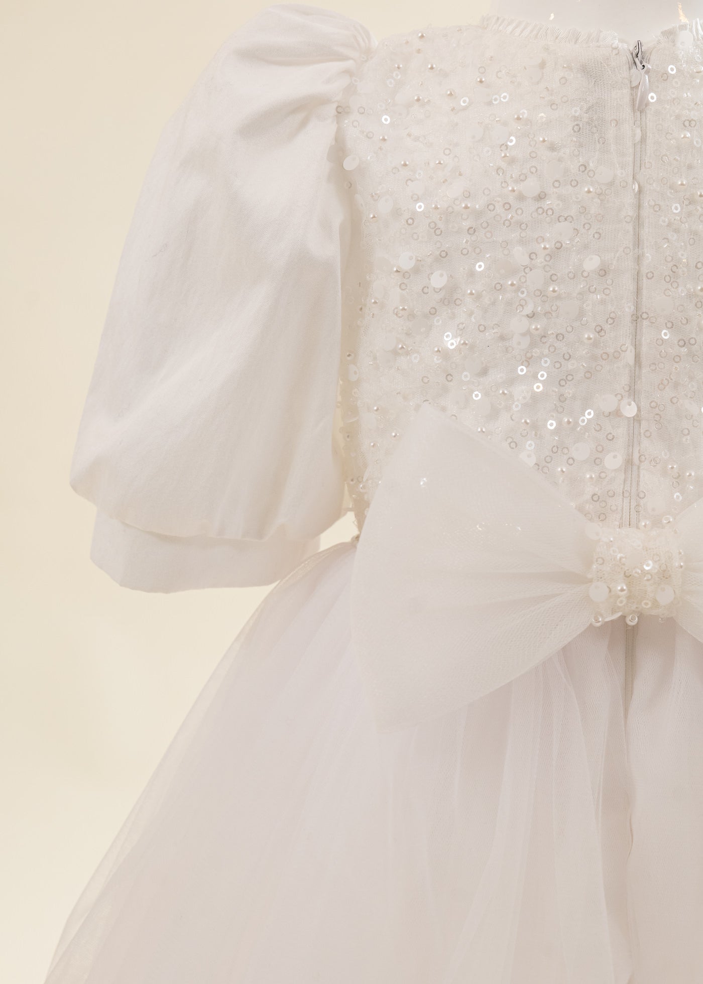 Rochita Alba Bust Paiete Fusta Tull AnneBebe