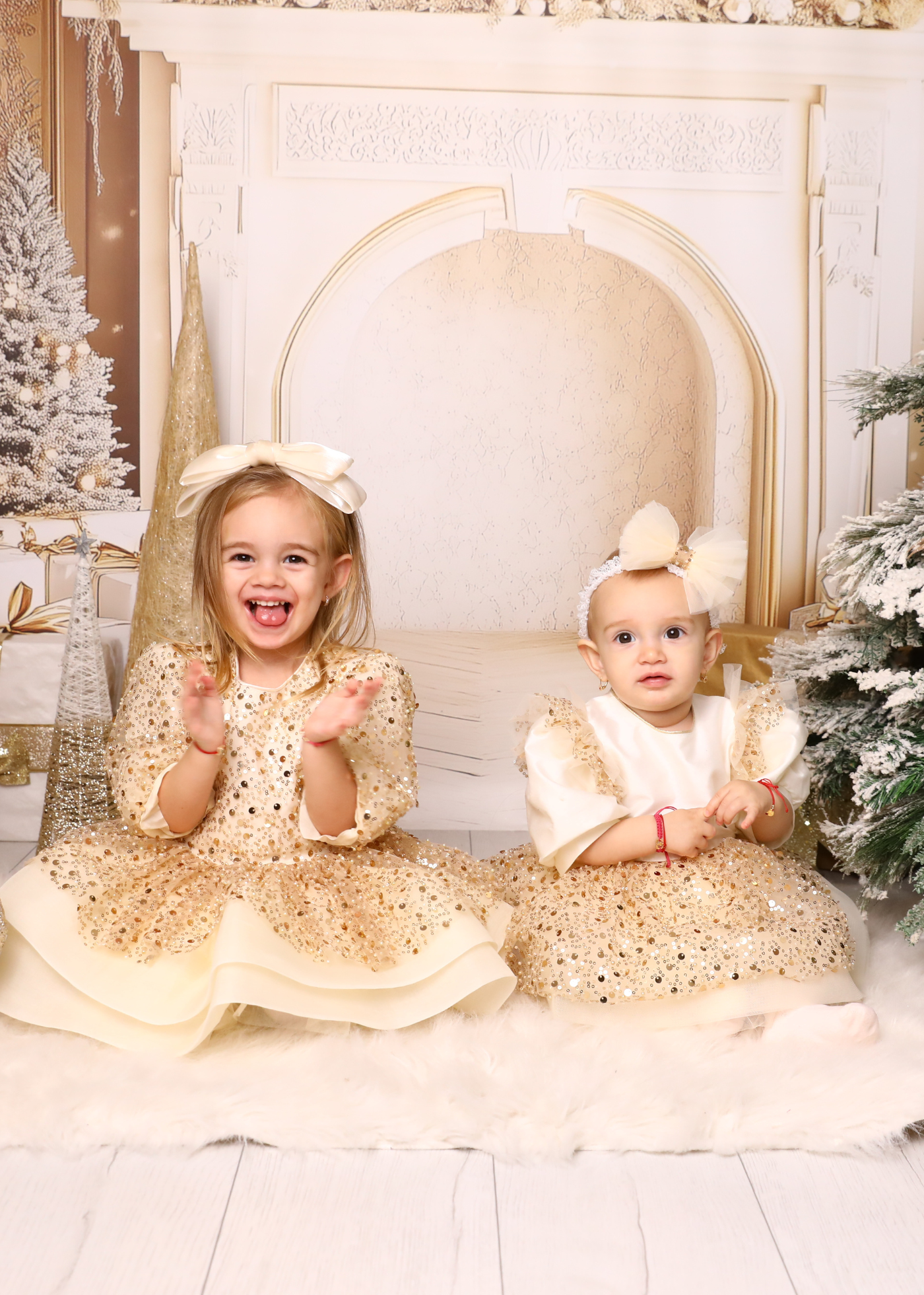 Roxana Cappuccino Dress with Gold Sequins AnneBebe