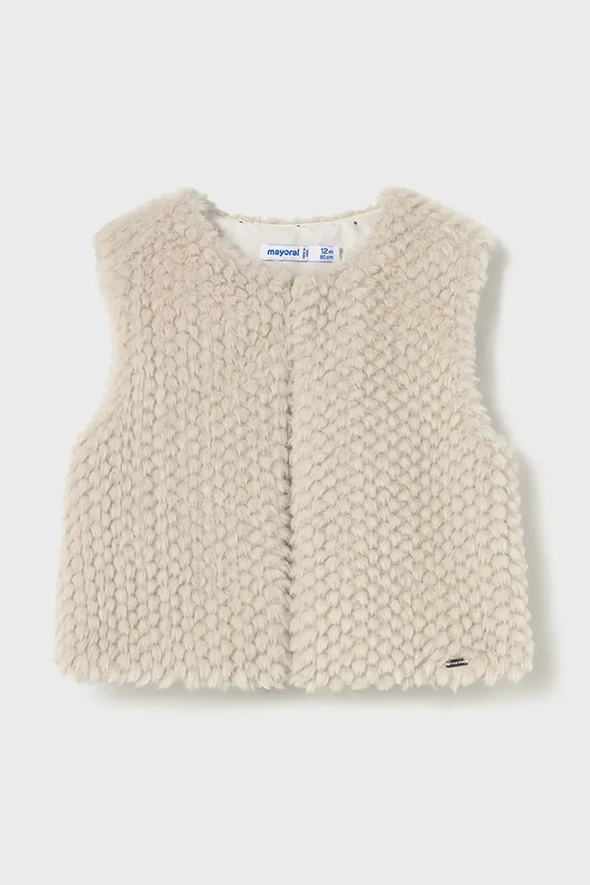 Vesta fetite Pufoasa Crem Bej tip ursulet 2359 Mayoral