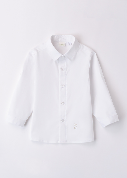 White Long Sleeve Shirt with Classic Collar 4B052.00 iDO