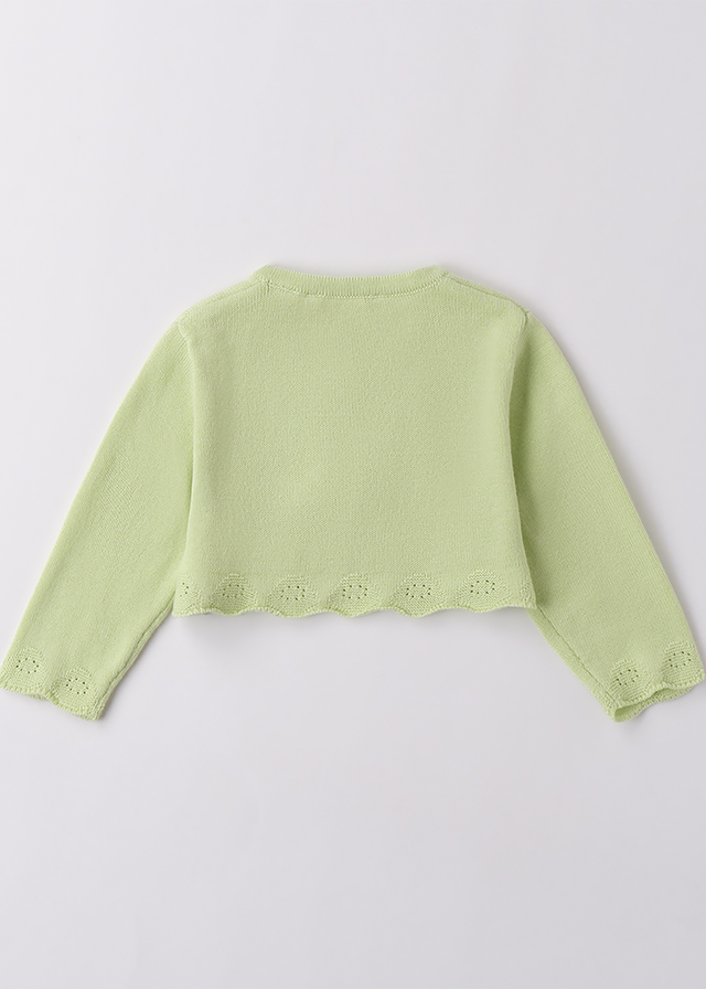 Cardigan Tricotat Verde Cu Fundite 3B764.00 Minibanda