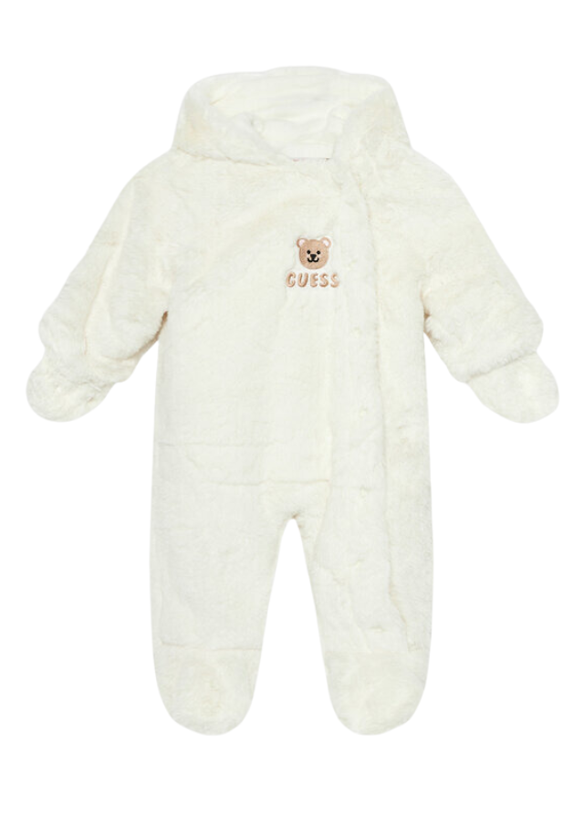 Cream Eco Fur Jumpsuit with Bear H4BW00 WCFX0 G018 Guess