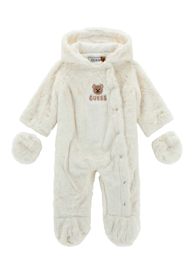 Cream Eco Fur Jumpsuit with Bear H4BW00 WCFX0 G018 Guess