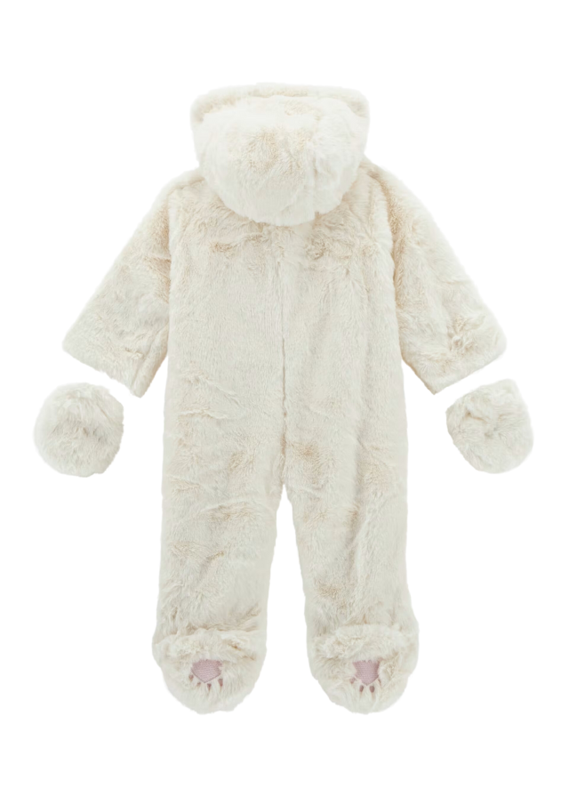 Cream Eco Fur Jumpsuit with Bear H4BW00 WCFX0 G018 Guess