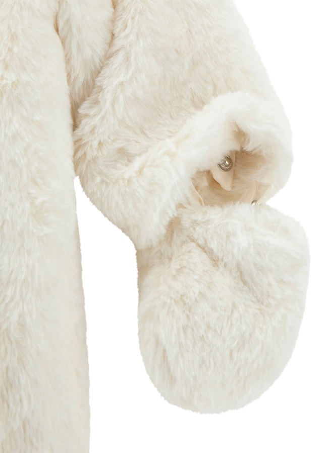 Cream Eco Fur Jumpsuit with Bear H4BW00 WCFX0 G018 Guess