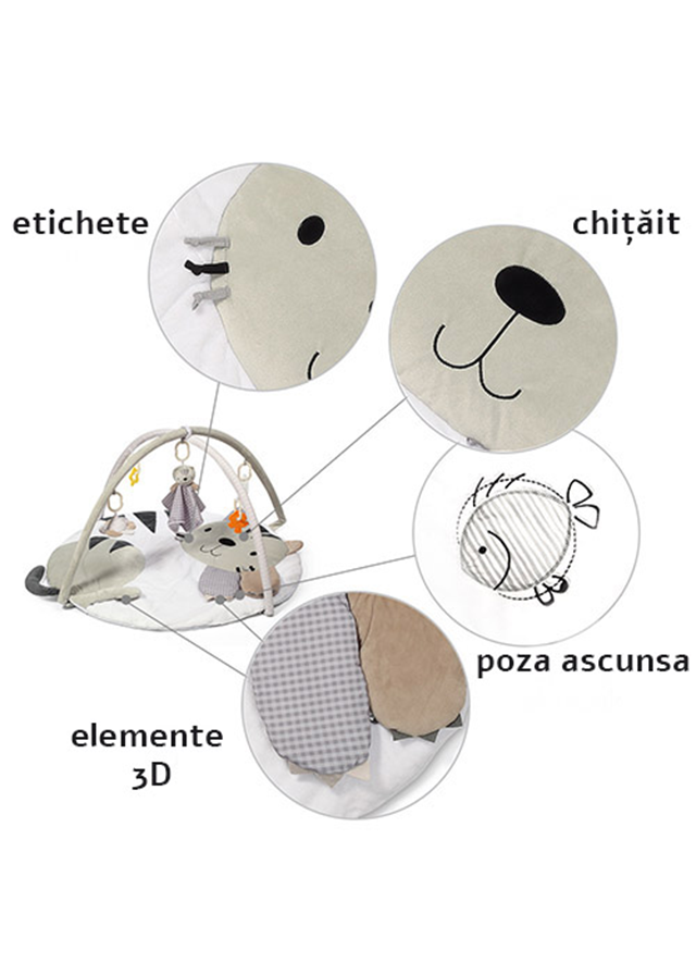 Covoras De Joaca Alb-Gri Pisicuta Catty 1475 BabyOno