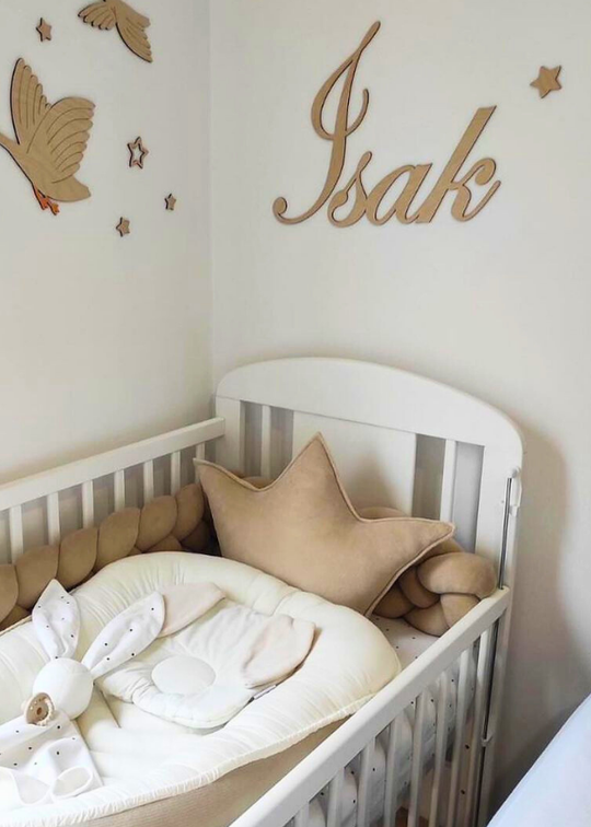 Decorative Baby Pillow Crown Light Beige Unisex 52x39 cm Dada&amp;Rocco