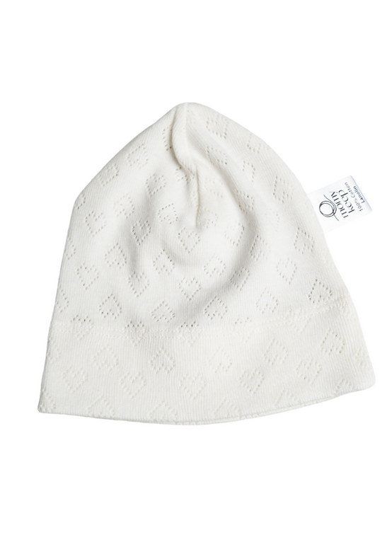Cream Newborn Beanie Made of Cotton Impregnated with Lanolin MOM-59 Momykeep