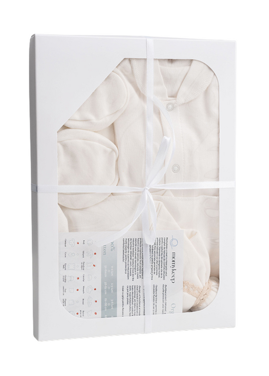 10 Piece Newborn Set Organic Cotton Cream MOM-002 Momykeep