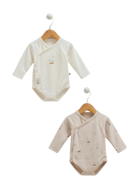 Set 2 Body Crem cu Maneca Lunga cu Imprimeu Masina Flying Cars BE1197 Mell Sweet Baby