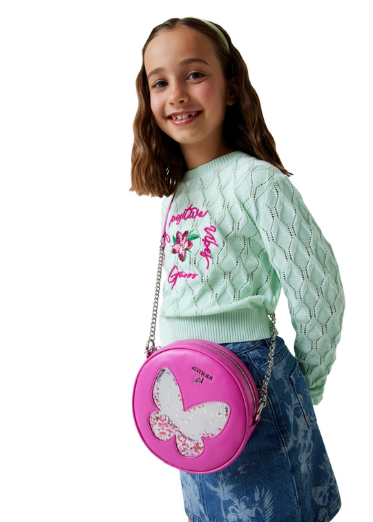 Geanta Rotunda Ciclamen cu Fluture J6GZ08 WH7G0 G4A2 Guess