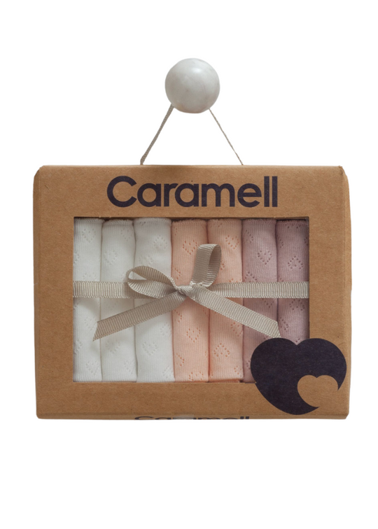 Набір із 7 перфорованих бавовняних хусток кольору екрю для дівчаток 9862 Mell Sweet Baby