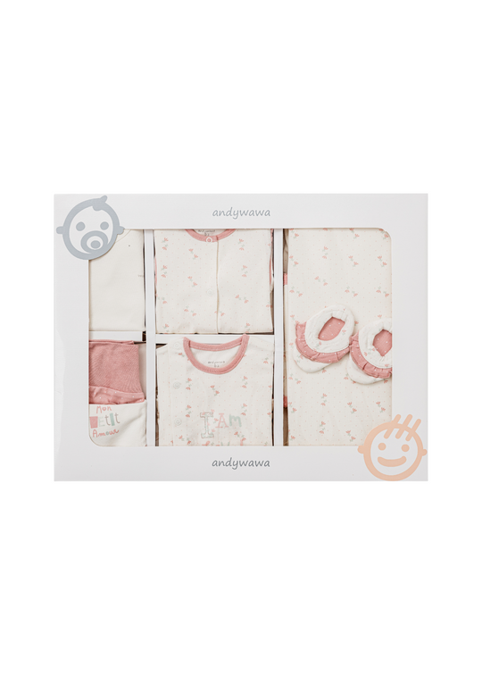 Set 10 Piese Maternitate Crem cu Roz cu Flori AC26081 Andywawa