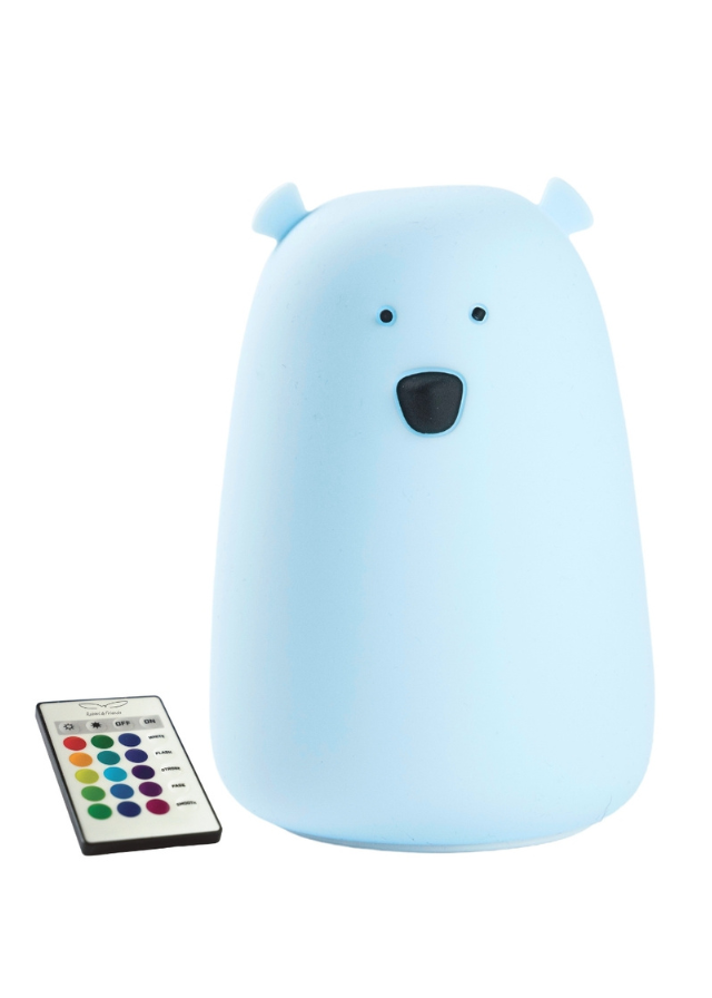 Lampa de Veghe Urs Bleu din Silicon cu Telecomanda si Micro-USB 52-0042 Rabbit & Friends