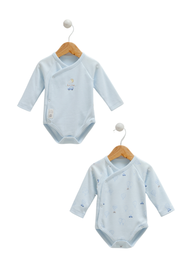 Set 2 Body Bleu cu Maneca Lunga cu Imprimeu Masina Flying Cars  BE1197 Mell Sweet Baby
