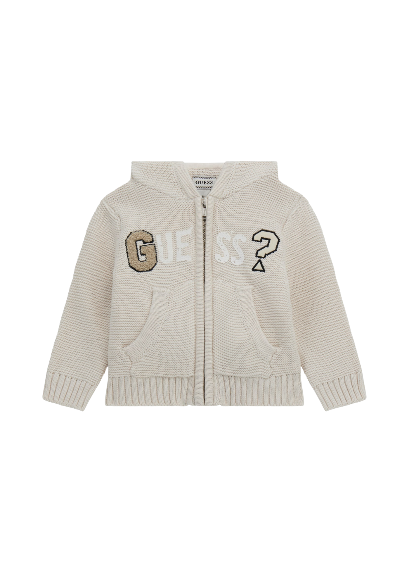 Cardigan Bej Tricotat cu Gluga si Fermoar I5YR00 Z2NN0 G9L9 Guess