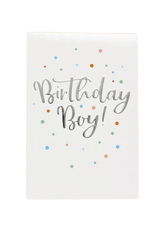 Felicitare Bebelusi Baieti Birthday Boy Alb & Bleu Carton CGA30127