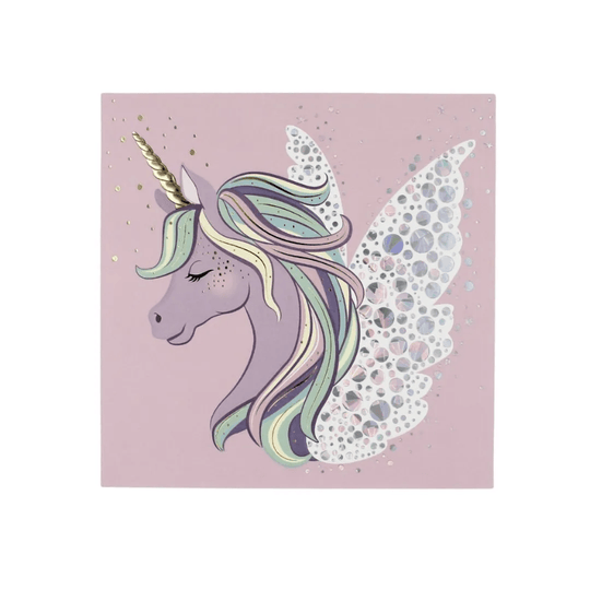 Felicitare Bebelusi Fetite Unicorn Carton cu Plic 16 x 16 cm