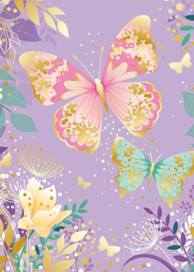 Felicitare Mov Cu Fluturi Classy Butterflies art CGP20014