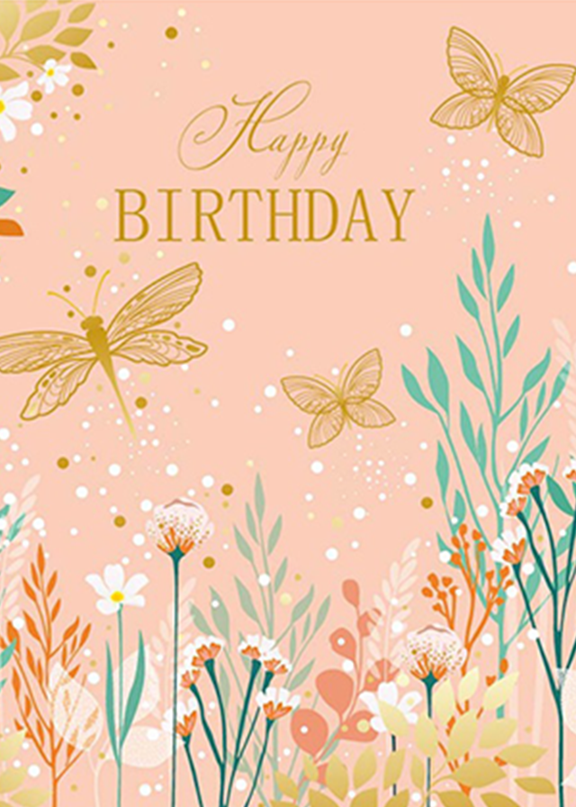 Felicitare Somon Cu Flori Si Libelule Classy Meadow art CGP20012