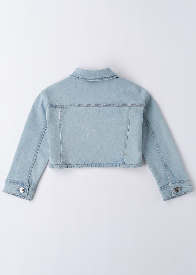 Geaca Scurta Din Denim Albastru Deschis Cu Strasuri 0B355.00 Sarabanda