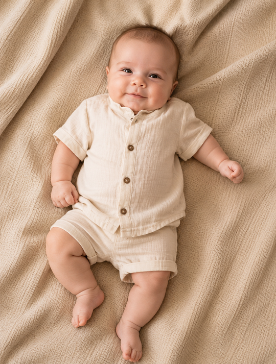 Costum Casual Muselina Cappuccino AnneBebe