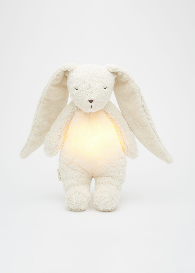 Iepuras Bebe Jucarie Muzicala cu Lampa de Veghe Incorporata Bumbac Organic Polar Natur Moonie 2.0