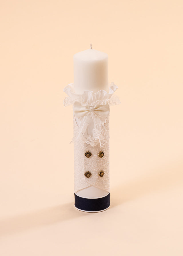 Cosmin Christening Set 2 Pieces, Candle and Personalized AnneBebe Kit