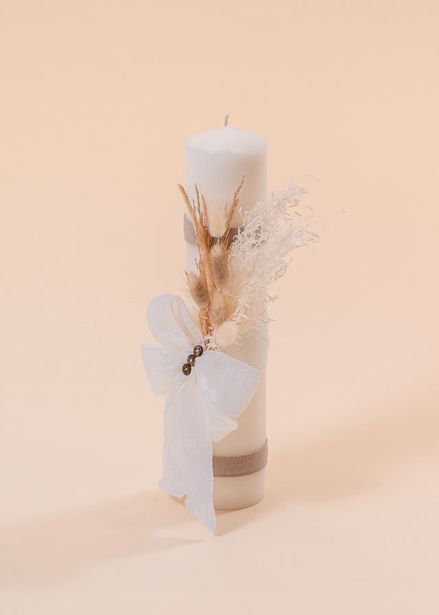 Candle Radu Cream Muslin Bow Three Buttons