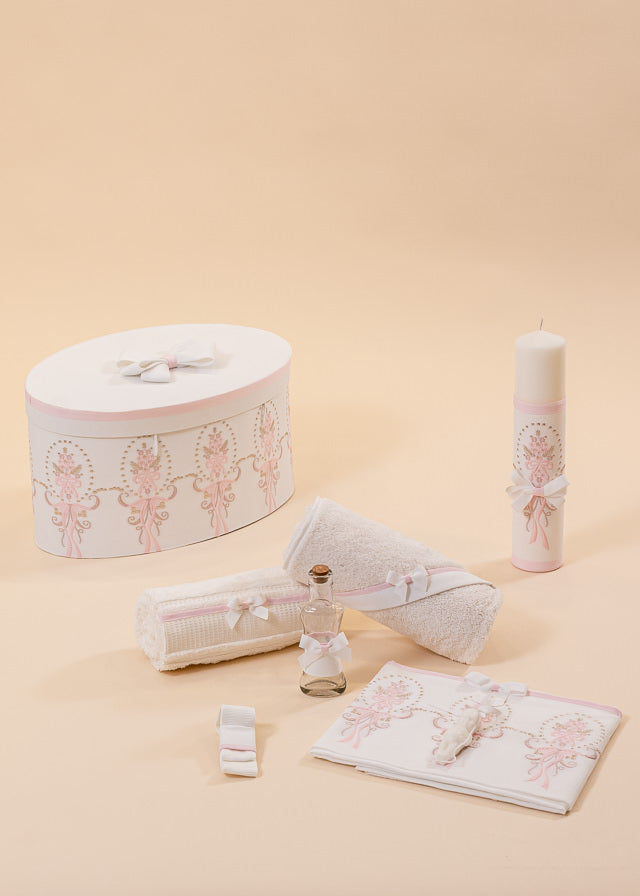 Aisha Baptism Set 2 Pieces, Candle and Personalized AnneBebe Kit