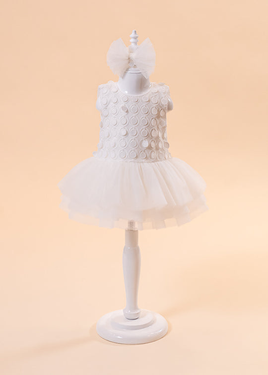 Rochita Eleganta Crem Dantela Cercuri AnneBebe