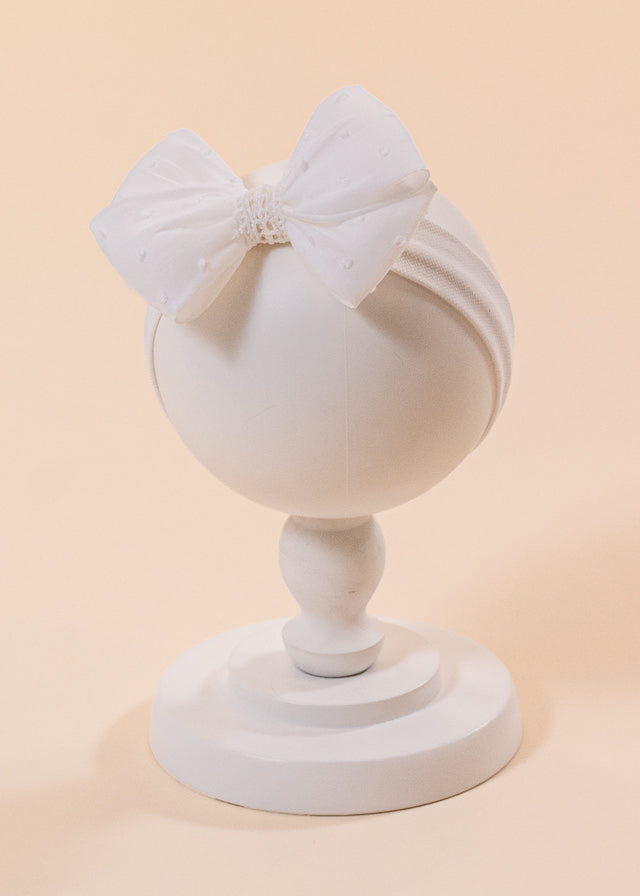 AnneBebe Elegant Cream Cotton Picks Headband