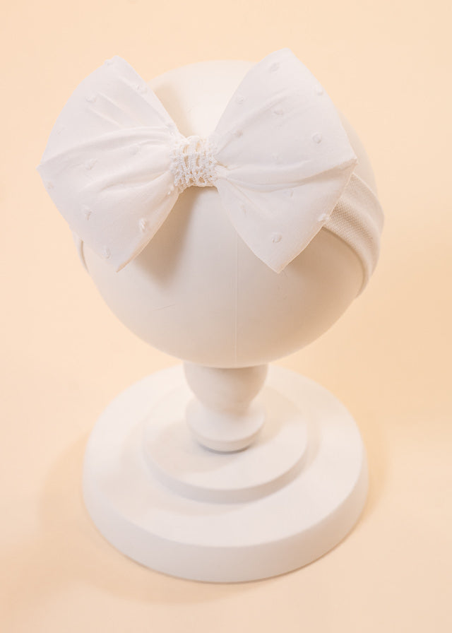 AnneBebe Elegant Cream Cotton Picks Headband