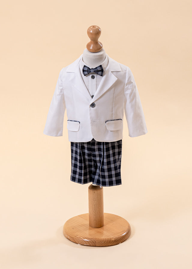 Baby Baptism Costume Captain Cream Jacket Navy Blue Pants AnneBebe