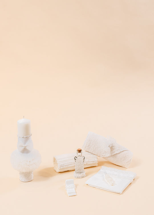 Set Botez Dalia 2 Piese, Lumanare si Trusou Personalizate AnneBebe