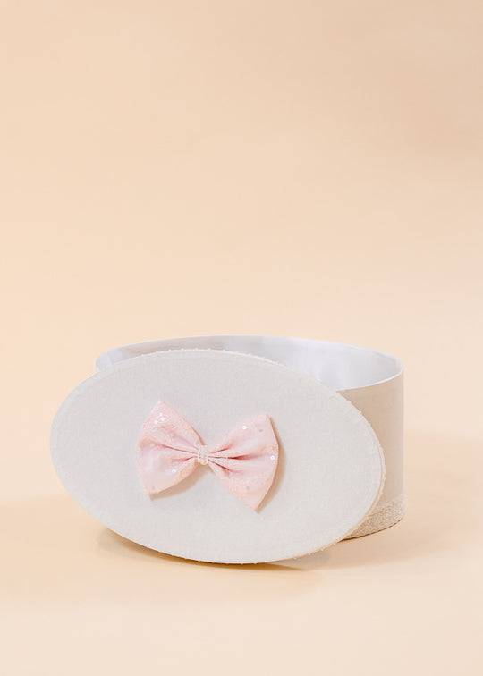 Cufar Liliana Crem Funda Roz Cu Paiete Si Flori AnneBebe